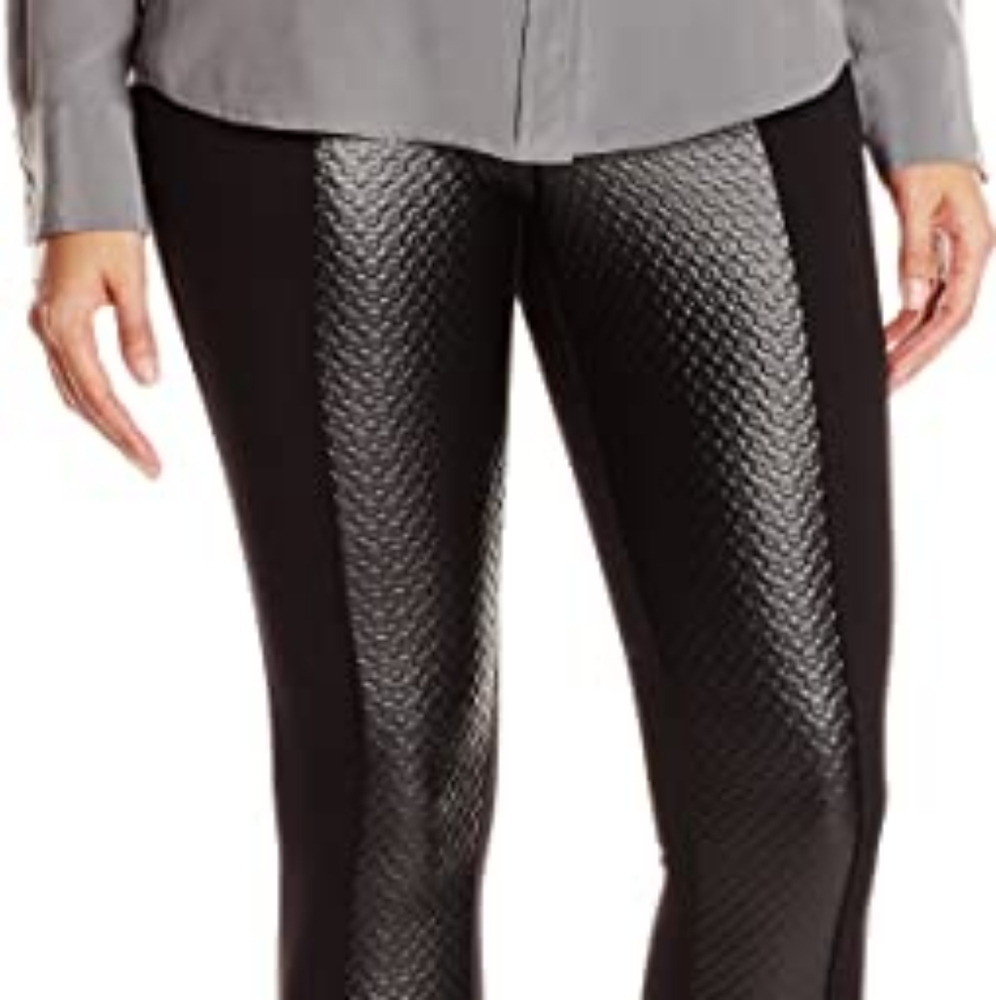 Hue textured leatherette leggings size Large - Picture 4 of 7